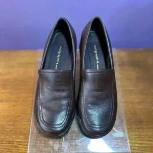 Easy Spirit Women's Brown Leather Aldersons Slip On Loafers Size 6‎ 1/2M